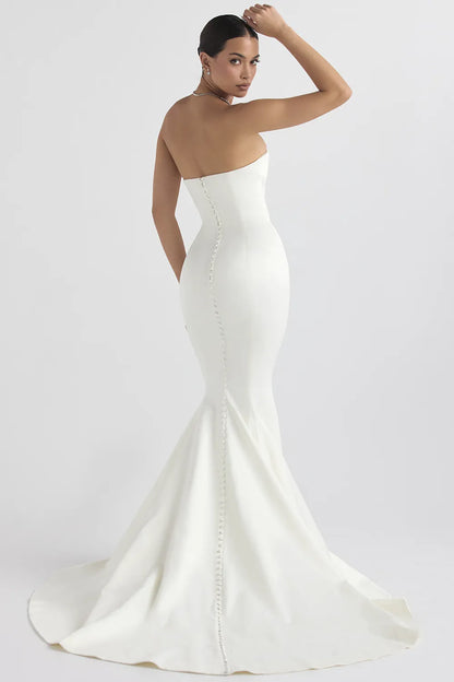 Giselle Ivory Satin Strapless Bridal Gown
