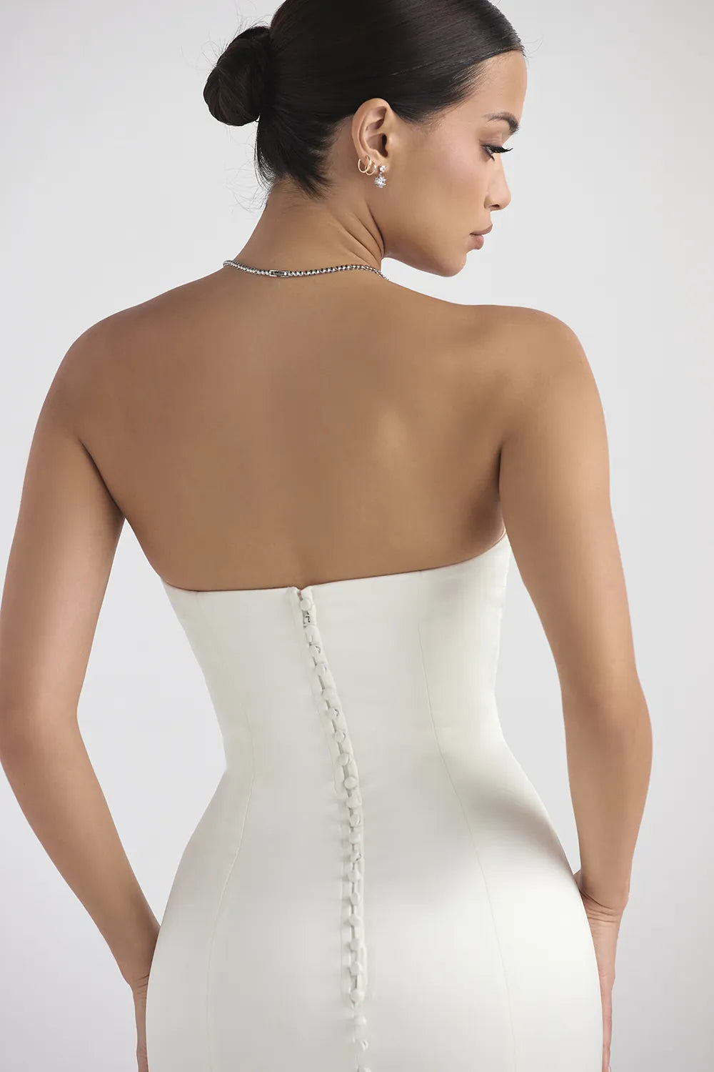Giselle Ivory Satin Strapless Bridal Gown