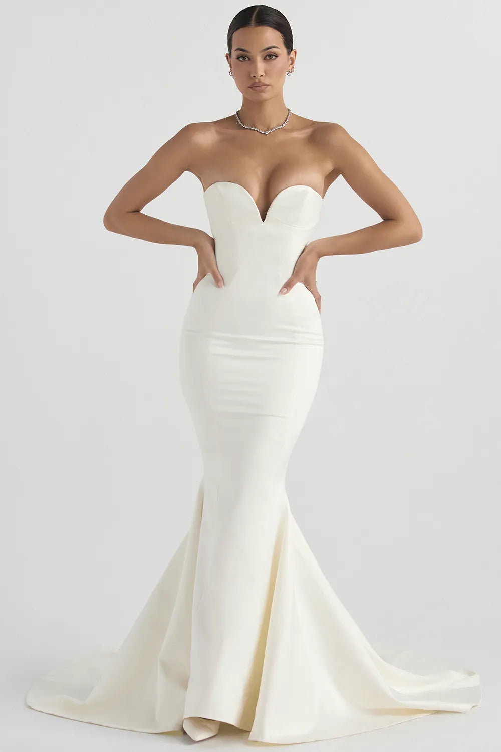 Giselle Ivory Satin Strapless Bridal Gown