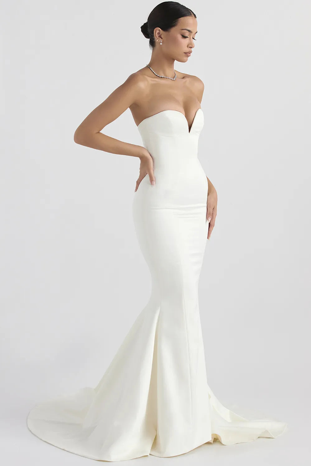 Giselle Ivory Satin Strapless Bridal Gown