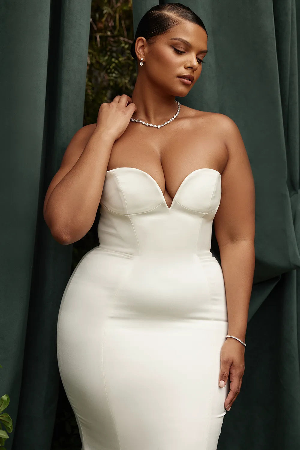 Giselle Ivory Satin Strapless Bridal Gown