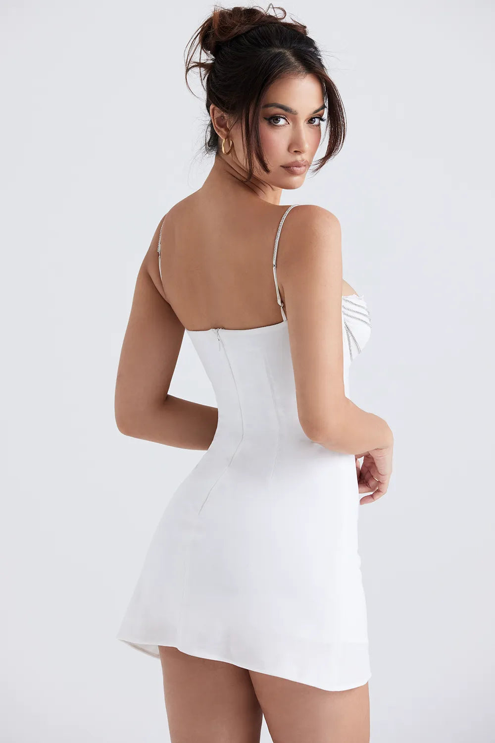 Grace Ivory Crystallised Mini Dress