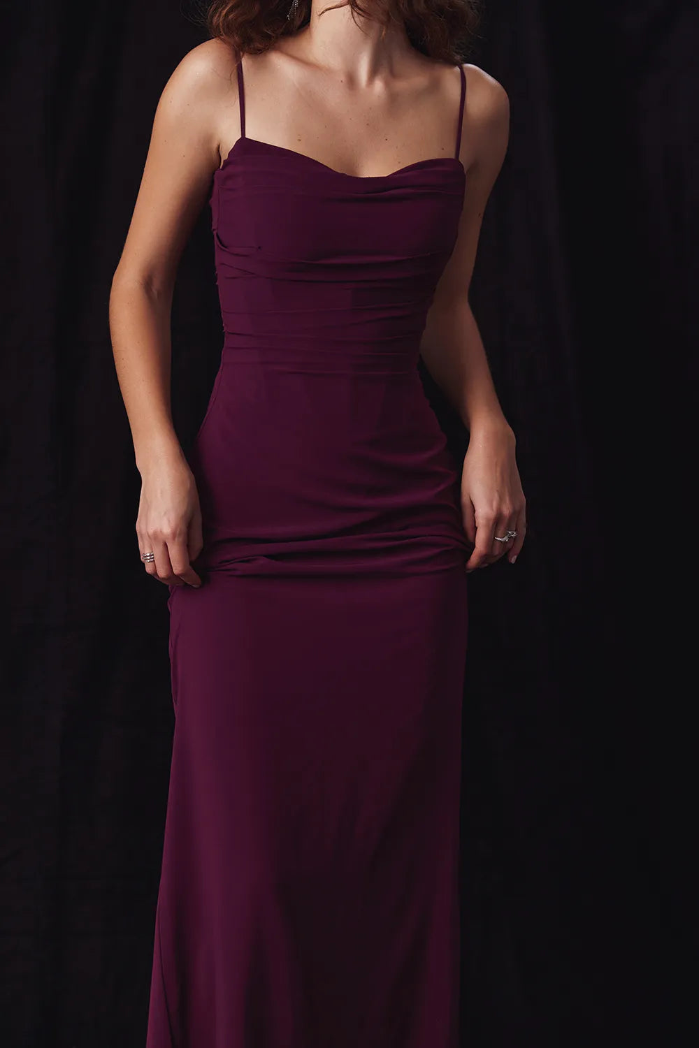 Lani Merlot Corset Maxi Dress