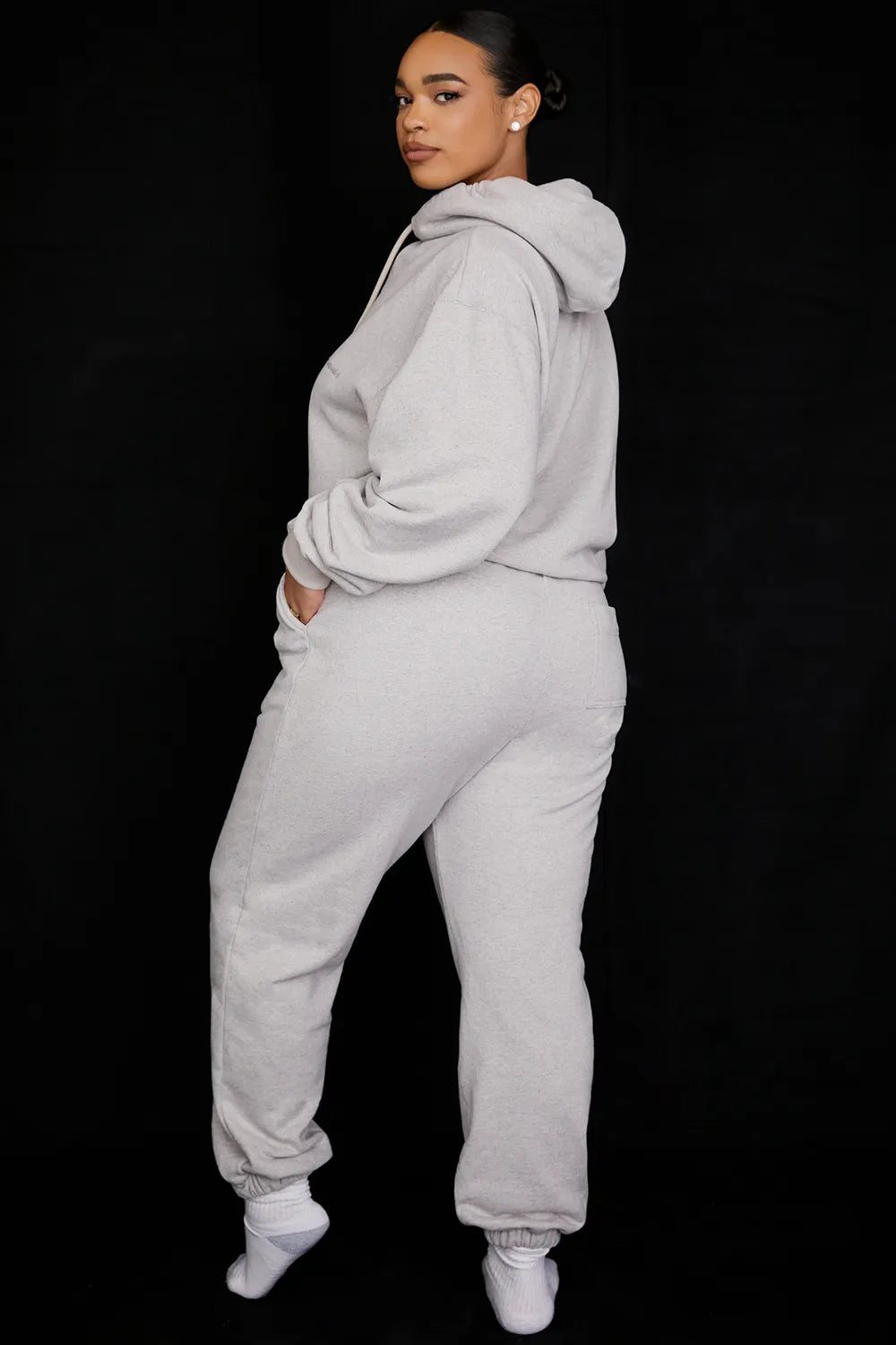 Sky Light Grey Fleece Back Jogging Trousers
