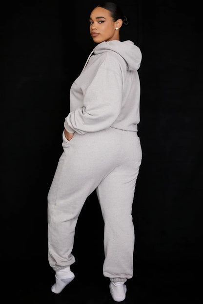 Sky Light Grey Fleece Back Jogging Trousers