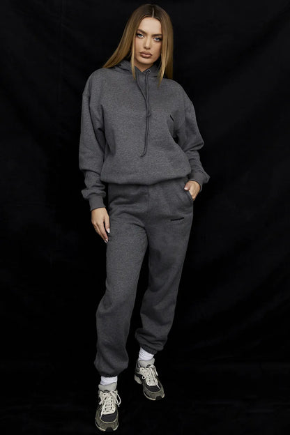 Sky Dark Grey Fleece Back Jogging Trousers