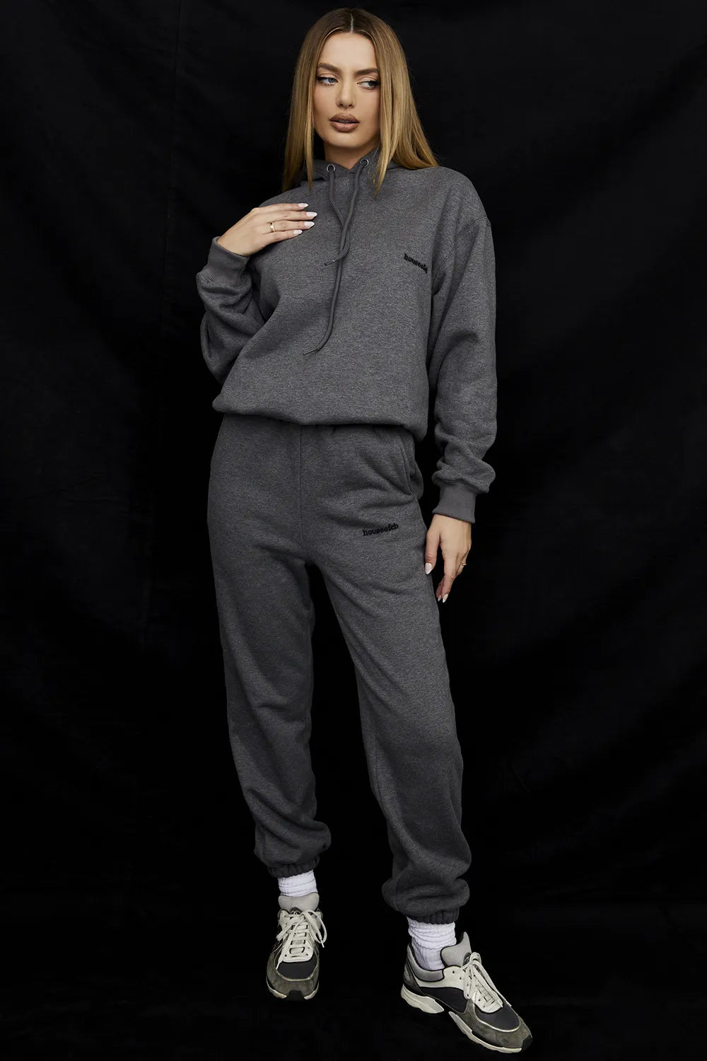 Sky Dark Grey Fleece Back Jogging Trousers