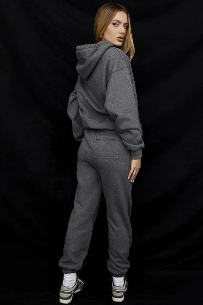 Sky Dark Grey Fleece Back Jogging Trousers