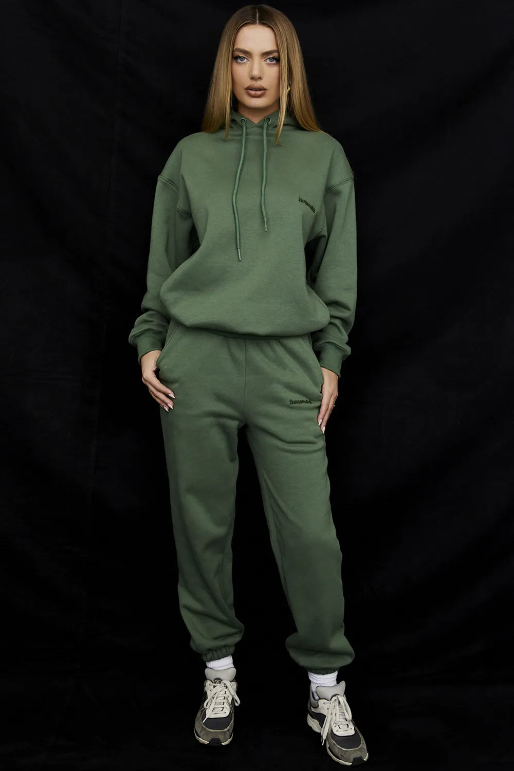 Halo Moss Cotton Fleece-Back Oversized Hoodie