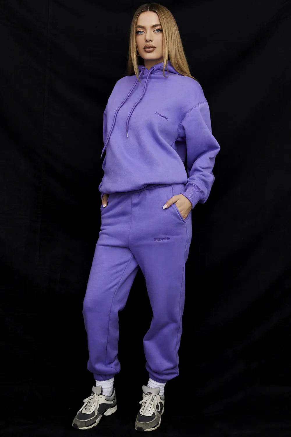 Sky Purple Fleece Back Jogging Trousers