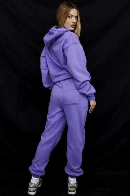 Sky Purple Fleece Back Jogging Trousers