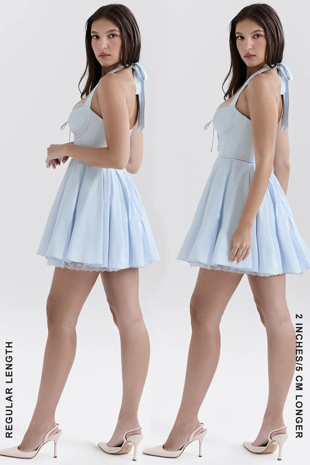 Harriet Bluebell Cotton Halter Mini Dress