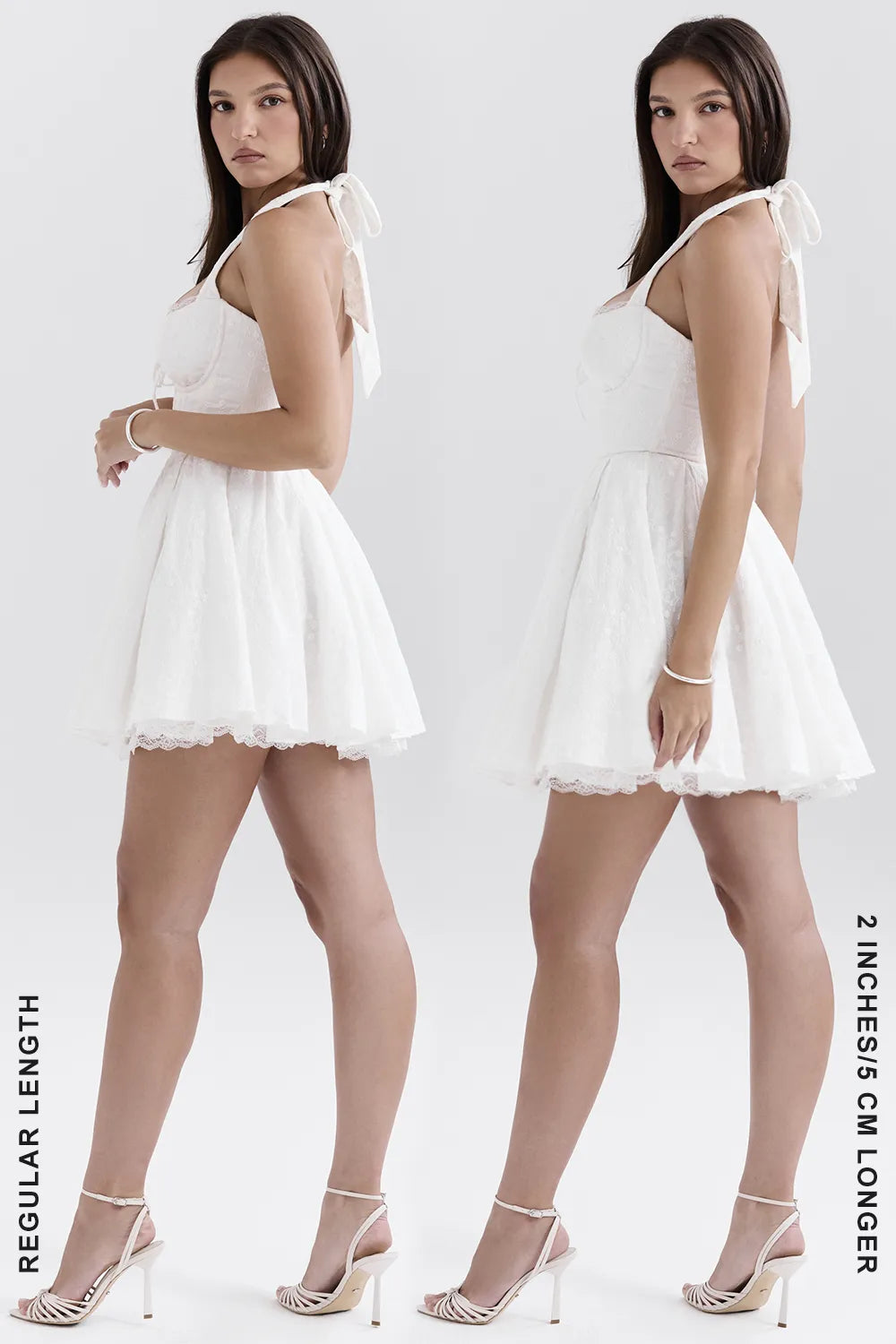 Harriet White Broderie Anglais Halter Mini Dress