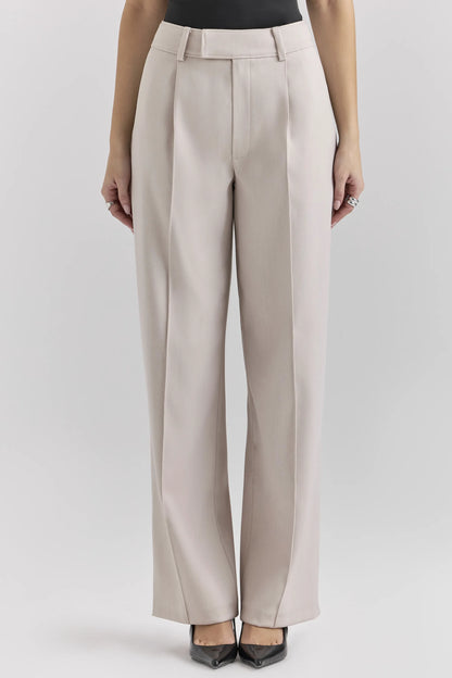 Hayden Beige High Waist Tailored Trousers