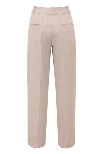 Hayden Beige High Waist Tailored Trousers