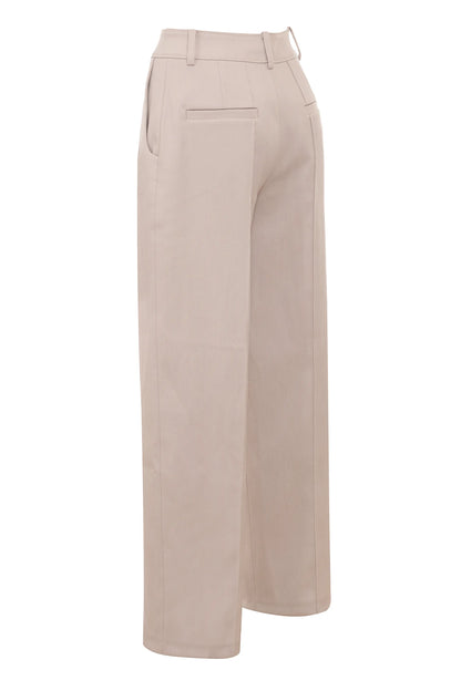 Hayden Beige High Waist Tailored Trousers