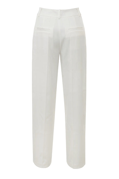 Hayden White Wide Leg High Waist Tailored Trousers