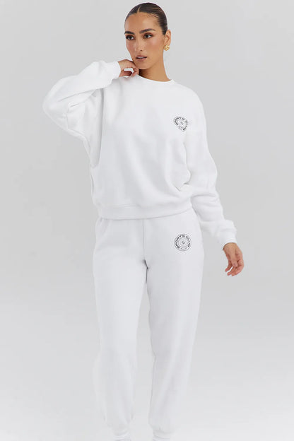 Haze White Crew Neck Sweatshirt