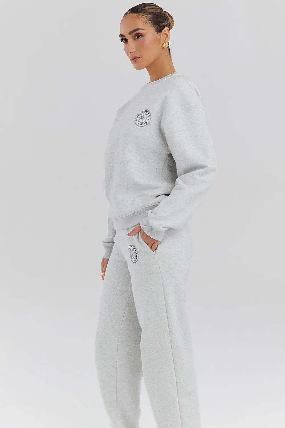 Haze Light Grey Marl Crew Neck Sweatshirt