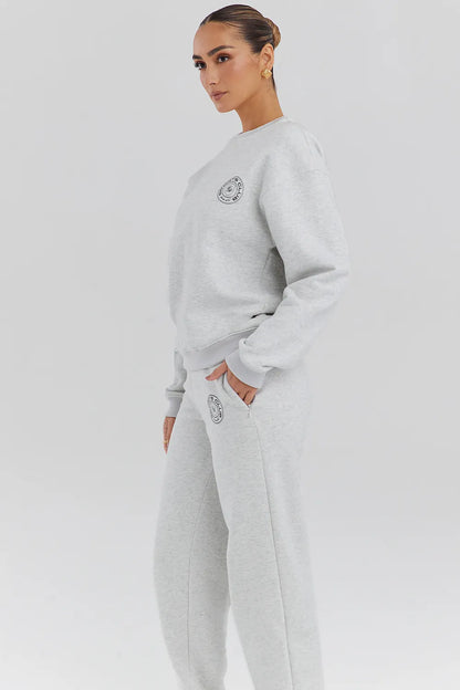 Haze Light Grey Marl Crew Neck Sweatshirt