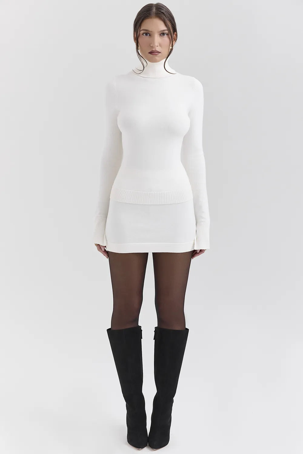 Asher Ivory Cashmere Mini Skirt