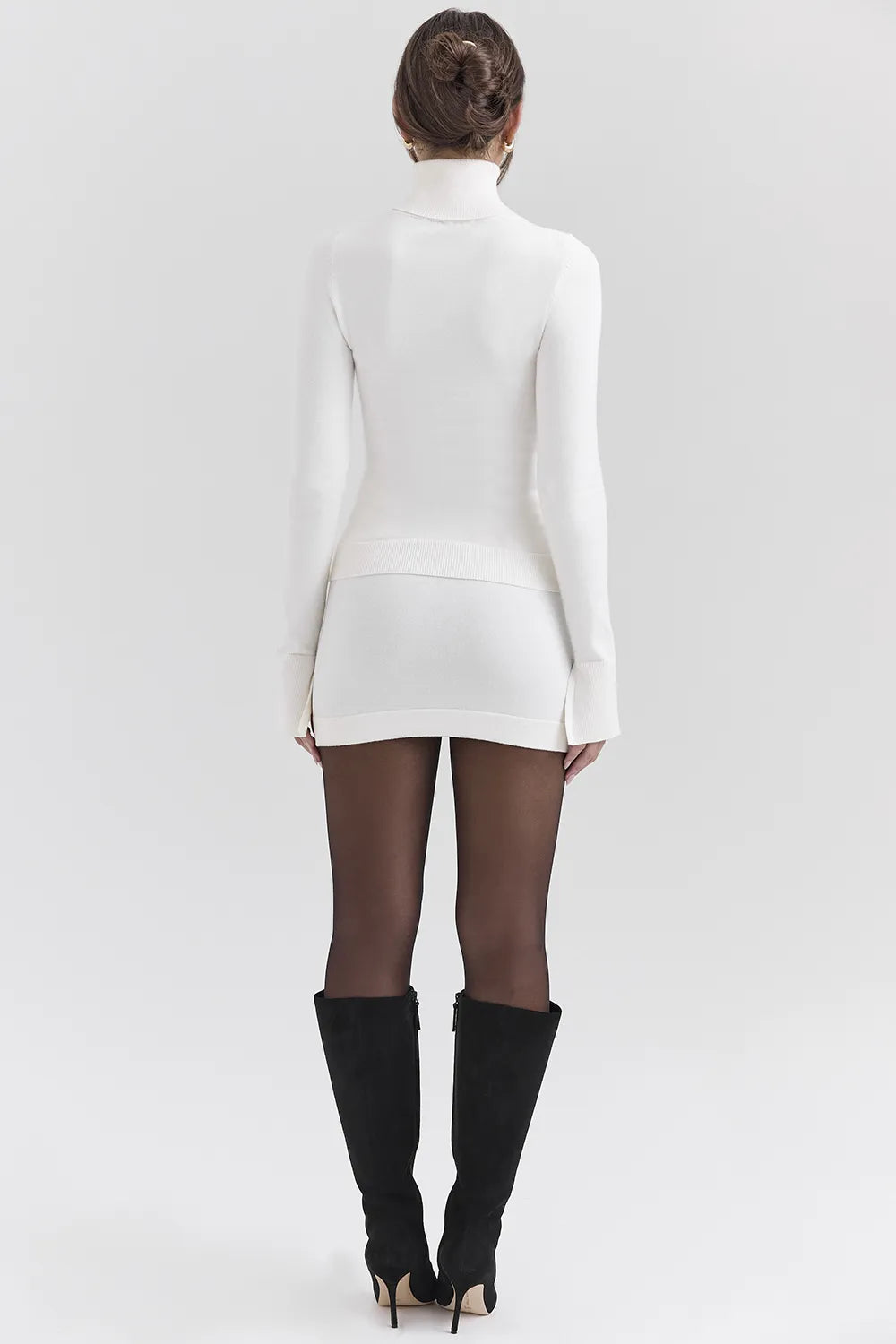 Hazel Ivory Cashmere Roll Neck Sweater