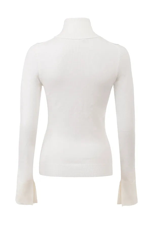Hazel Ivory Cashmere Roll Neck Sweater