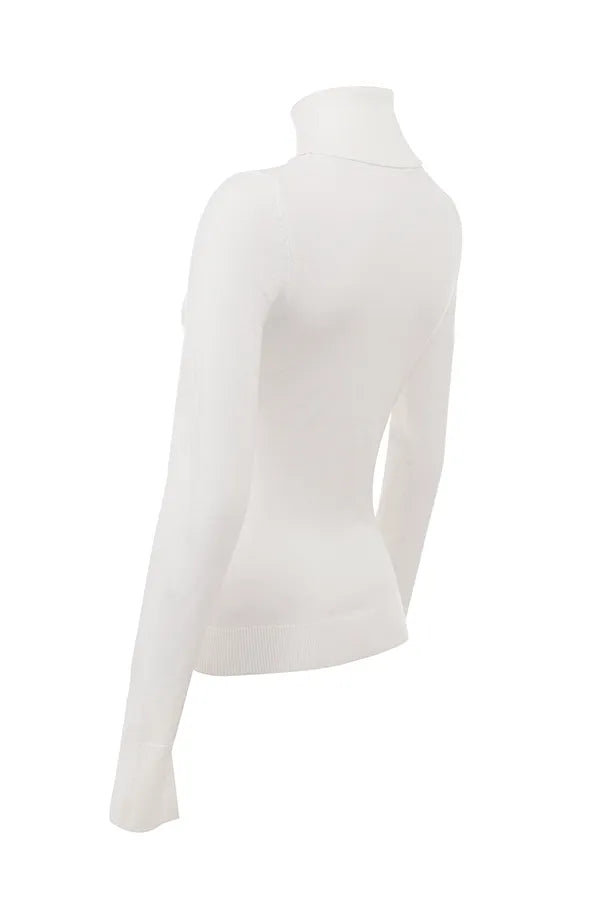 Hazel Ivory Cashmere Roll Neck Sweater