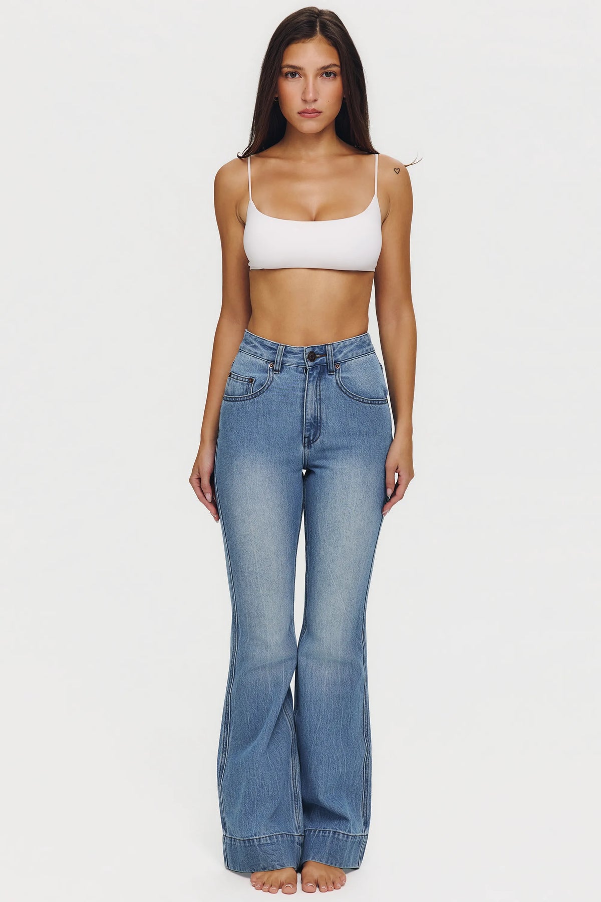 The Flare Light Wash High-Rise Jeans