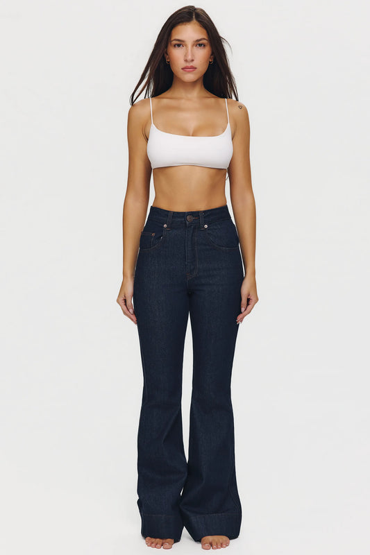 The Flare Dark Wash High-Rise Jeans