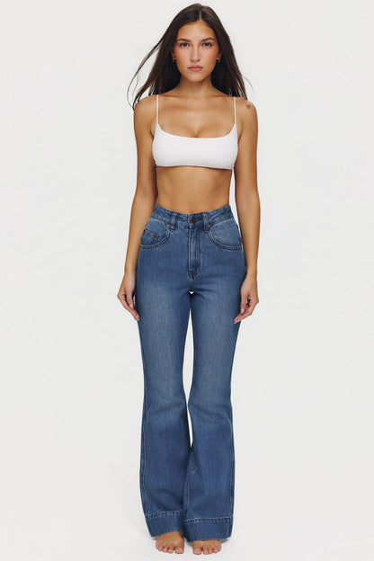 The Flare Medium Wash High-Rise Jeans