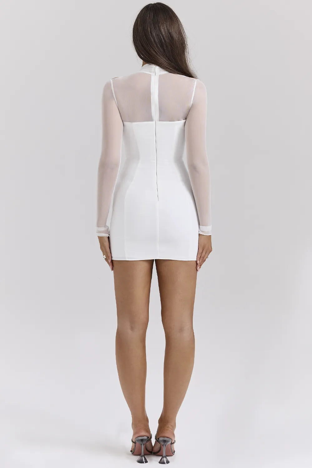 Holly White Plunge Mini Dress