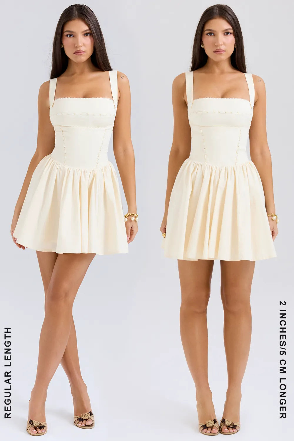 Honor Buttermilk Ribbon Detailed Mini Dress