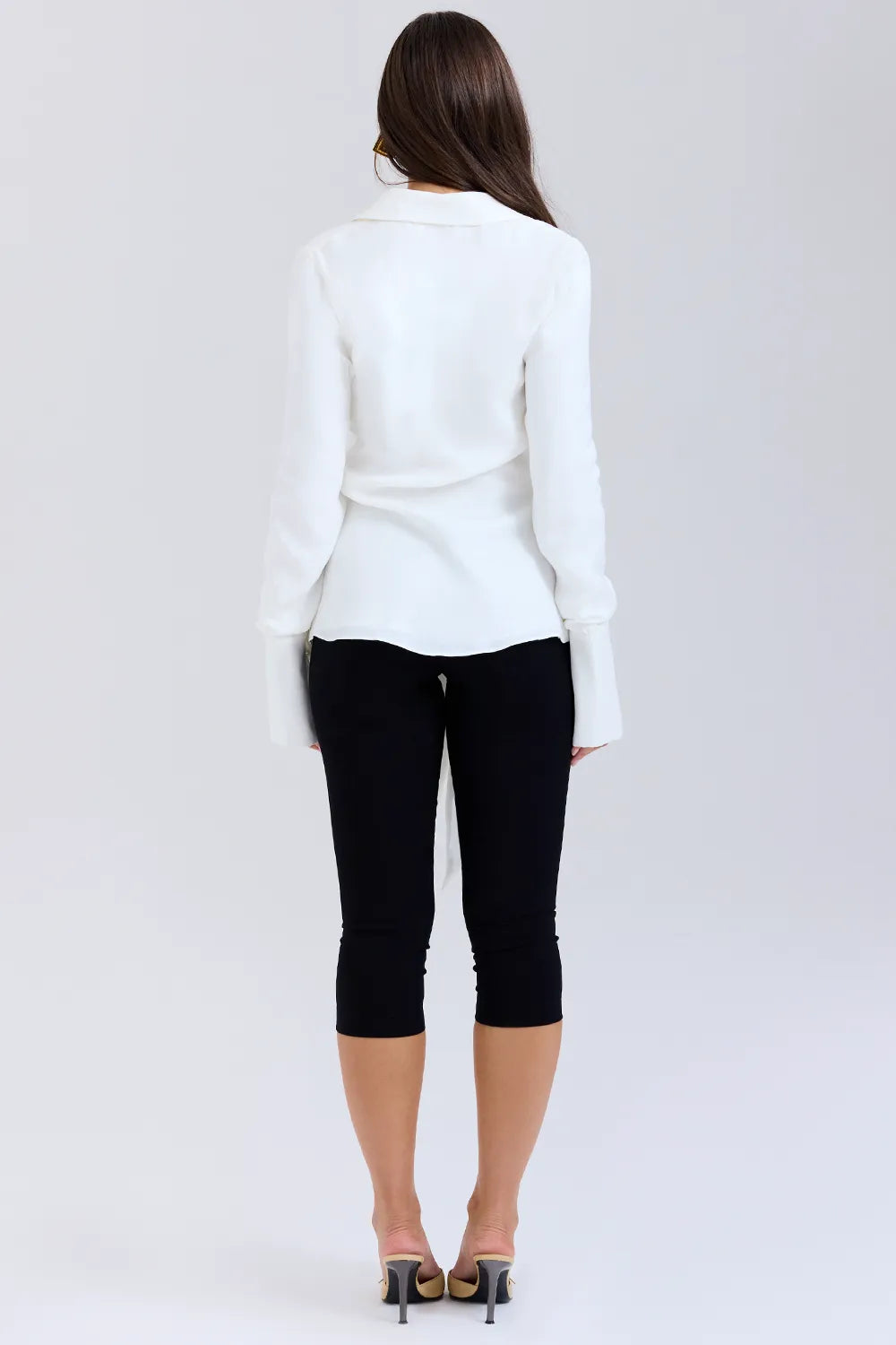Hope White Draped Tie Front Shirt
