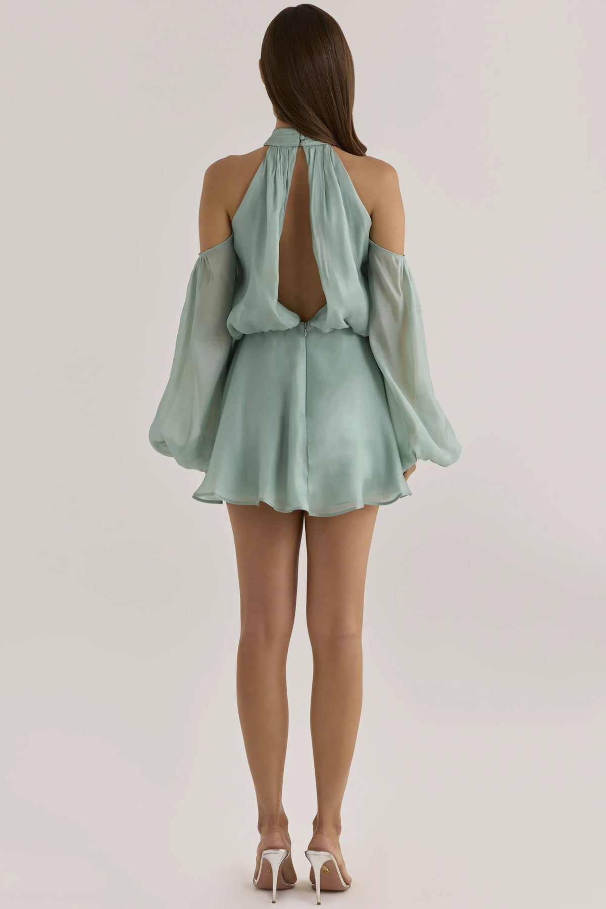Chantelle Jade Silk Organza Open Back Mini Dress