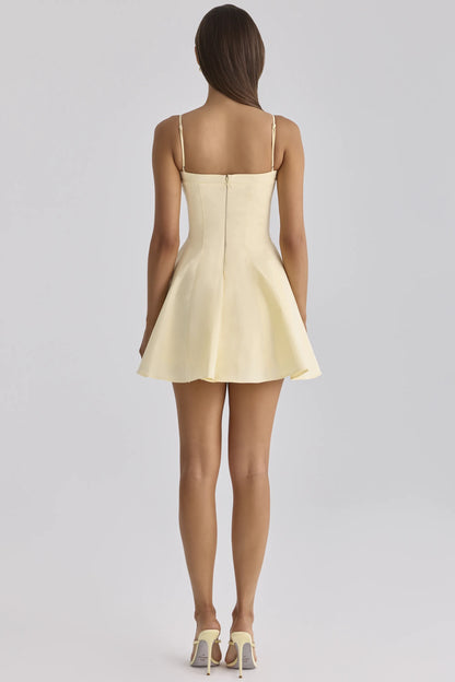 Dolly Lemon Cotton Flared Mini Sundress