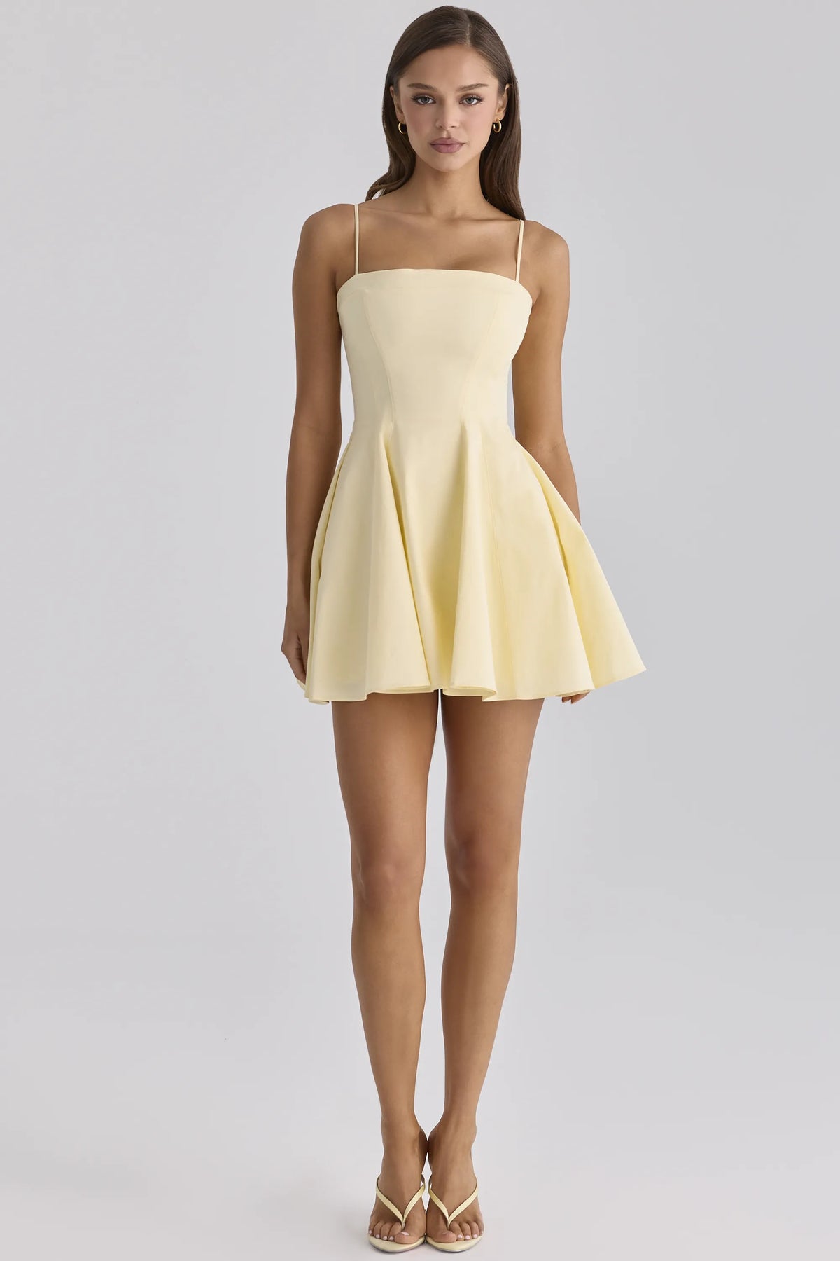 Dolly Lemon Cotton Flared Mini Sundress