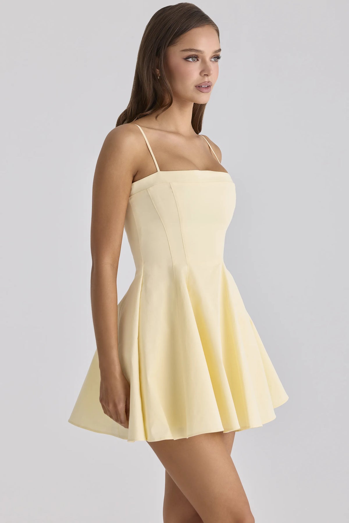 Dolly Lemon Cotton Flared Mini Sundress