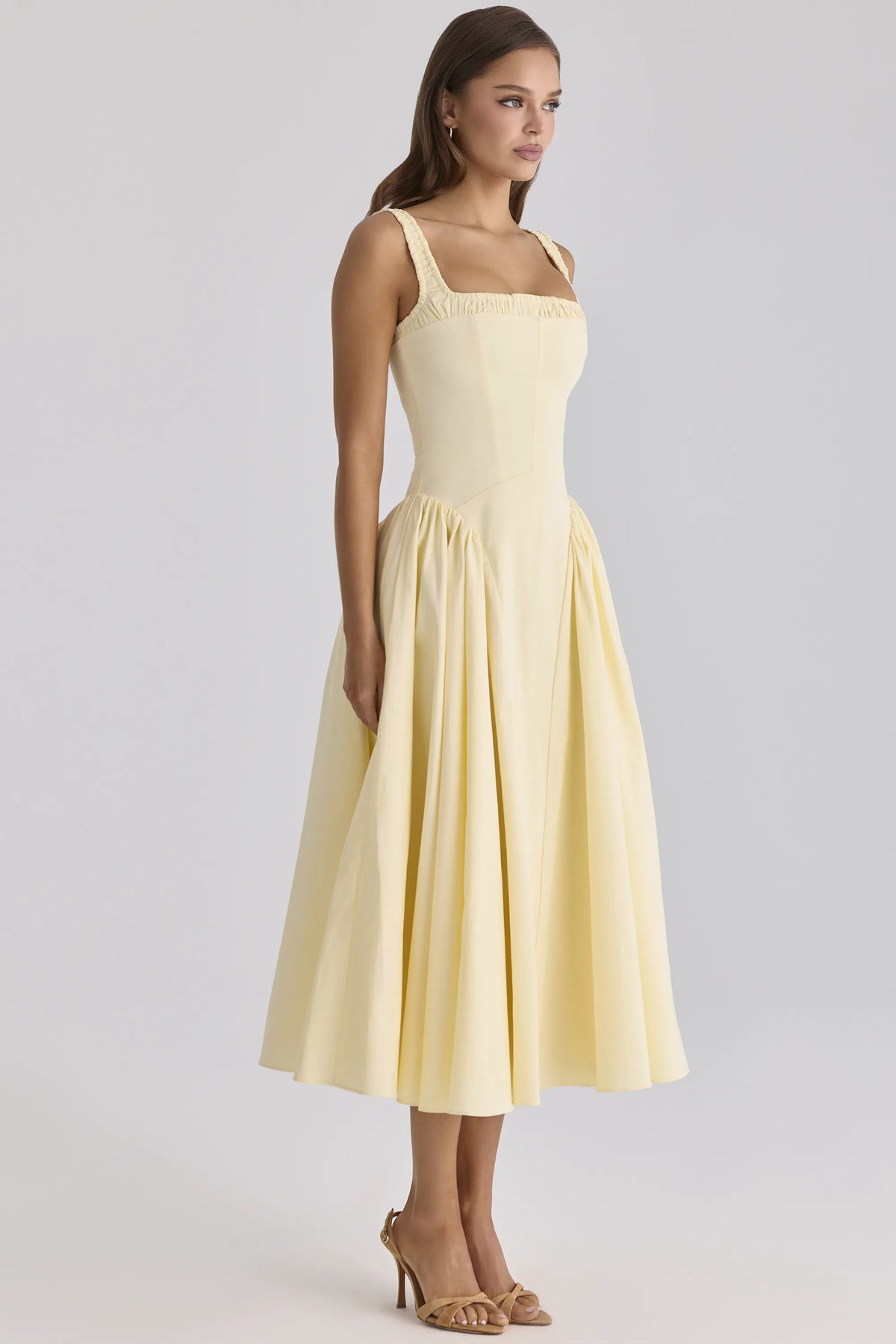 Dorothy Lemon Cotton Midi Sundress