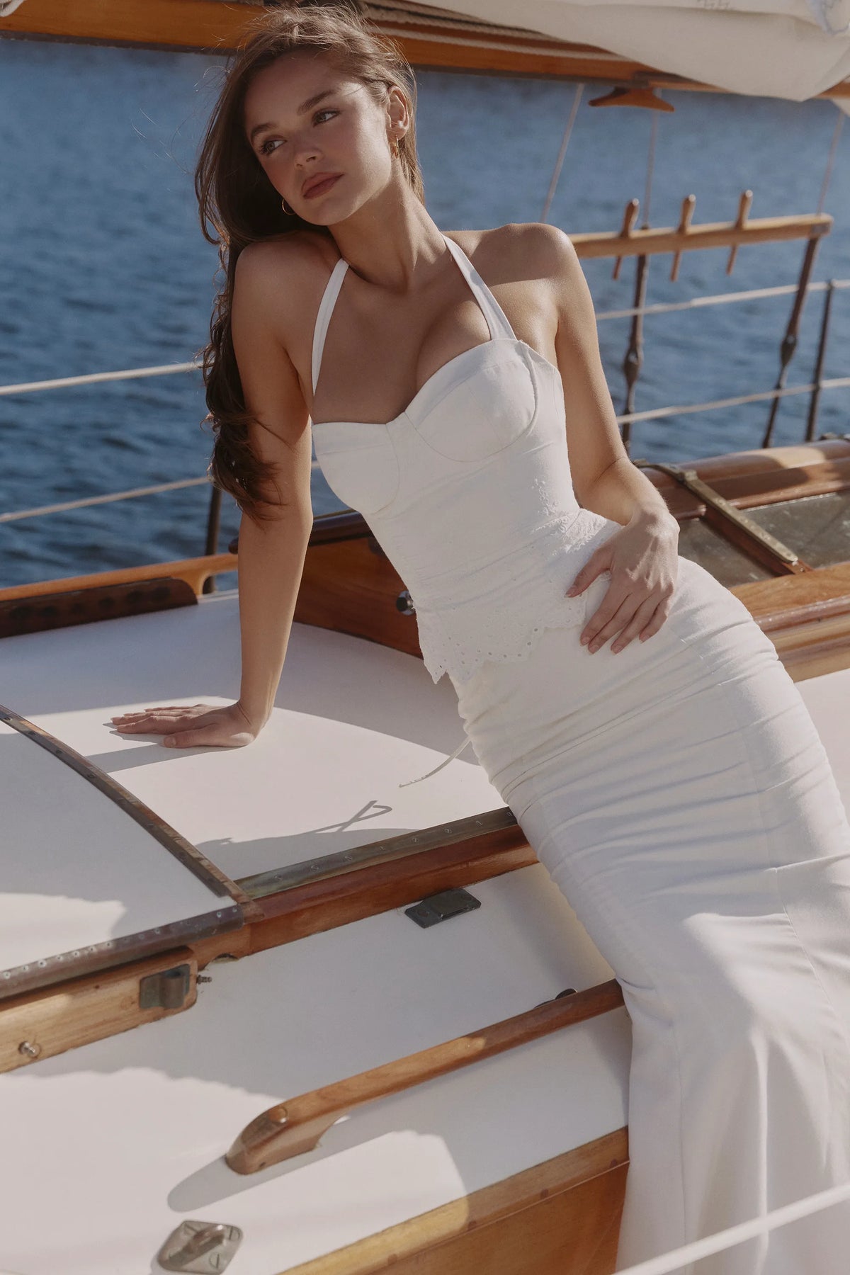 Isorella White Broderie Anglaise Maxi Skirt