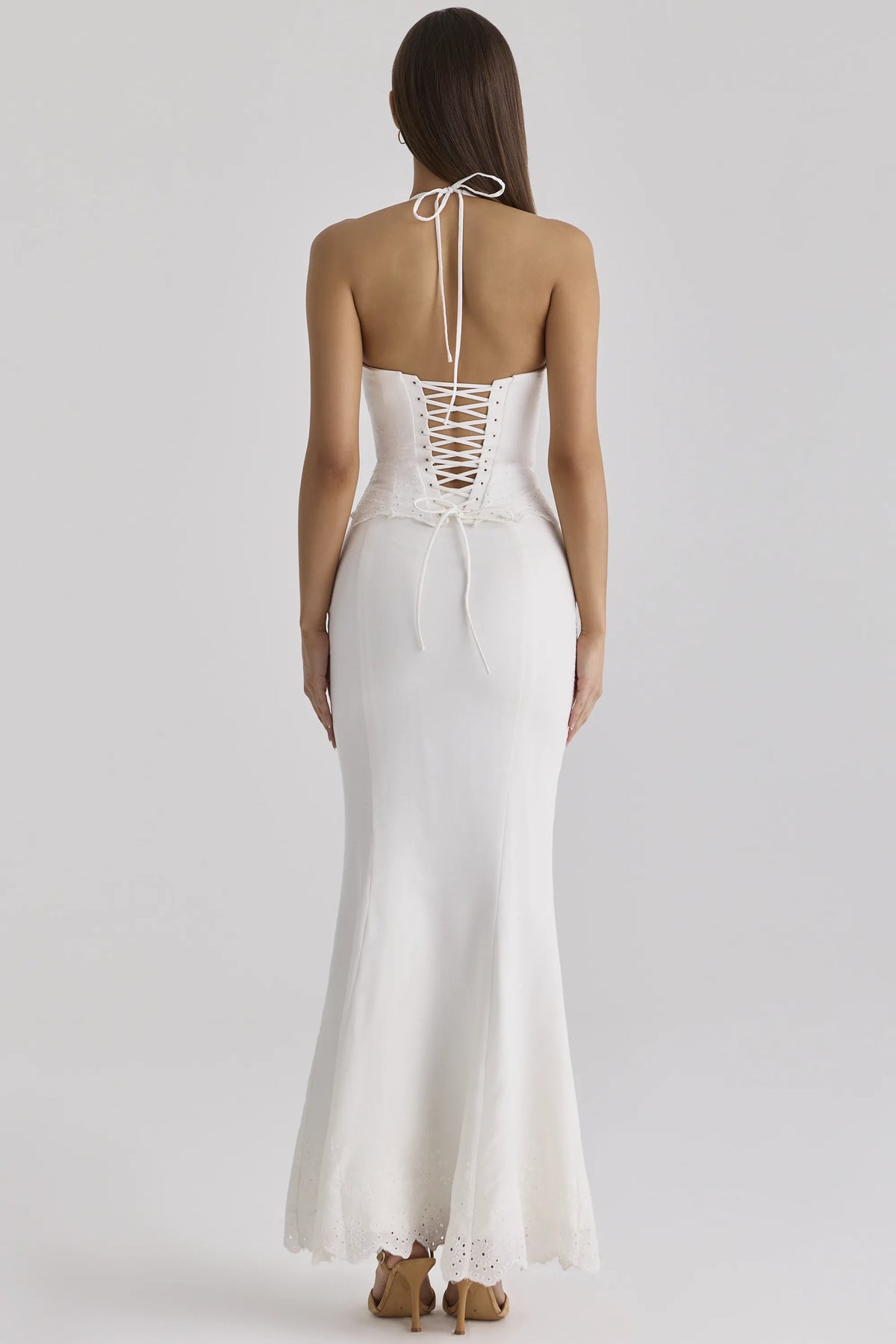 Isorella White Broderie Anglaise Maxi Skirt