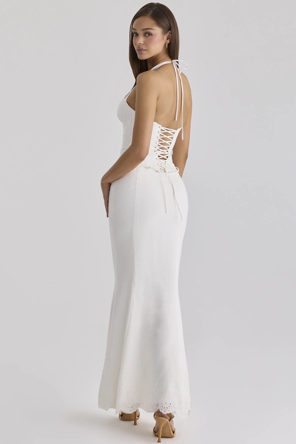 Isorella White Broderie Anglaise Maxi Skirt
