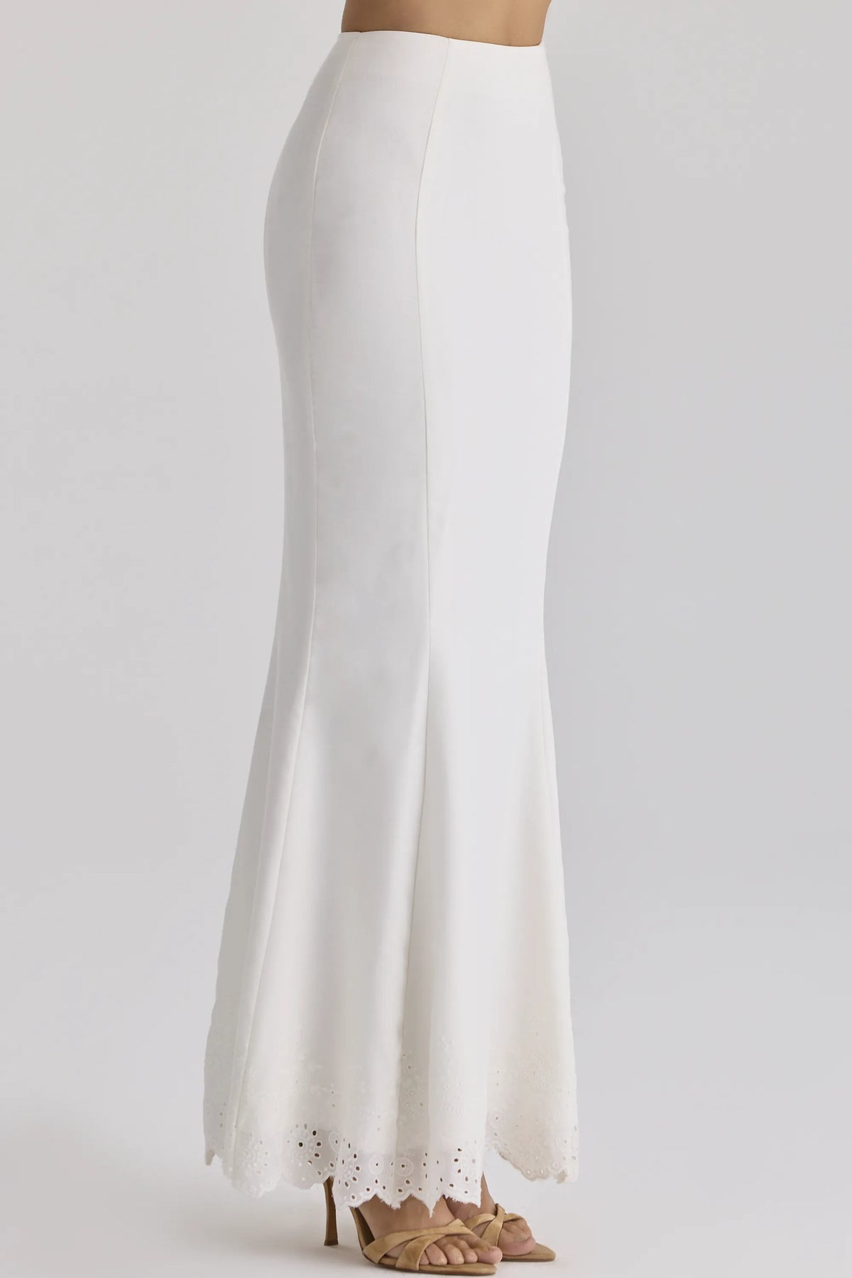 Isorella White Broderie Anglaise Maxi Skirt