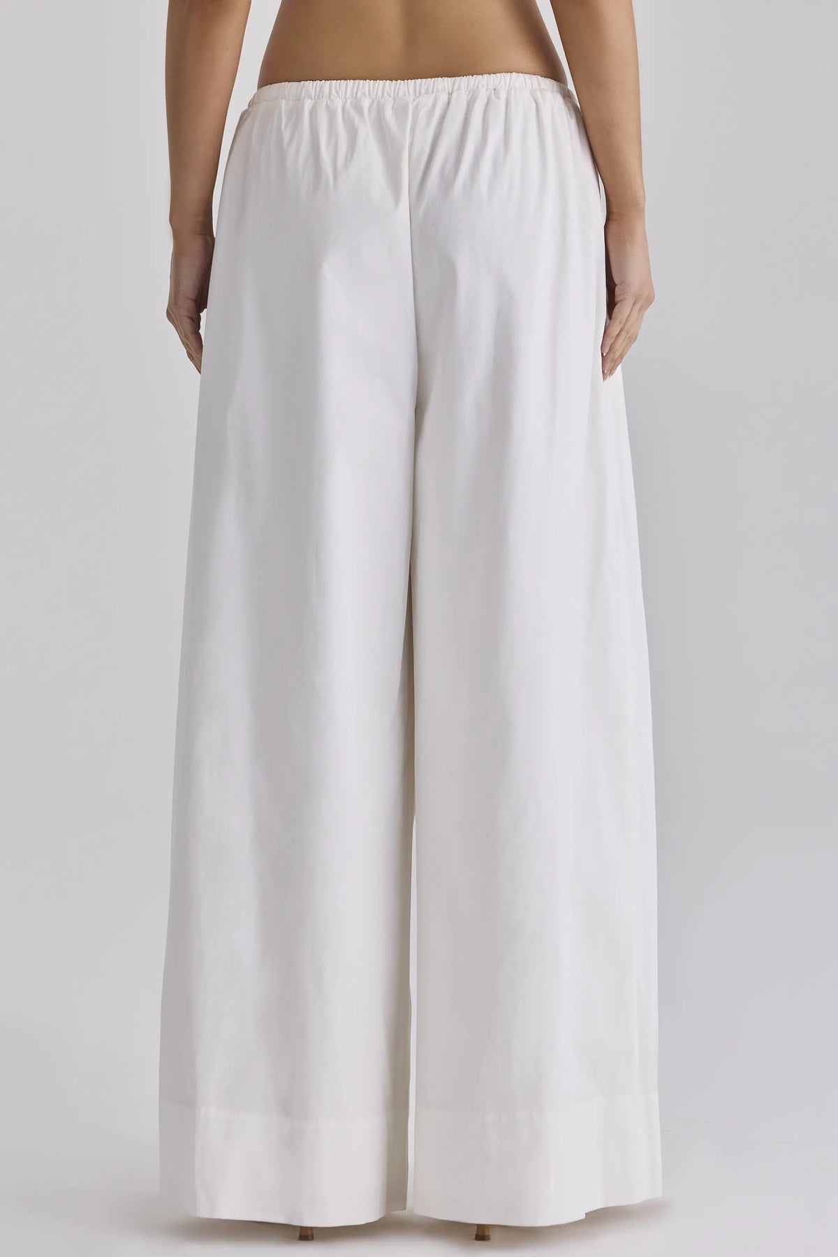 Jae White Cotton Wide Leg Trousers