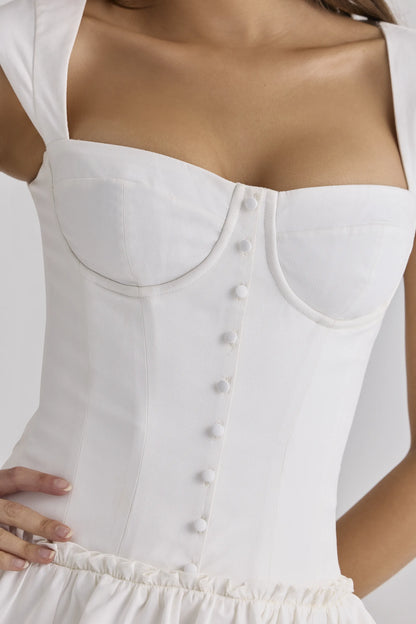 Kaia White Cotton Mini Dress