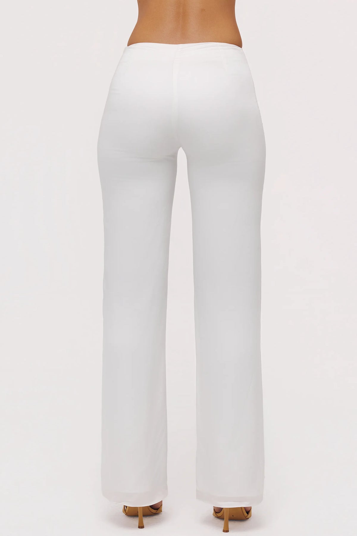 Leona White Sateen Trousers with Over Skirt