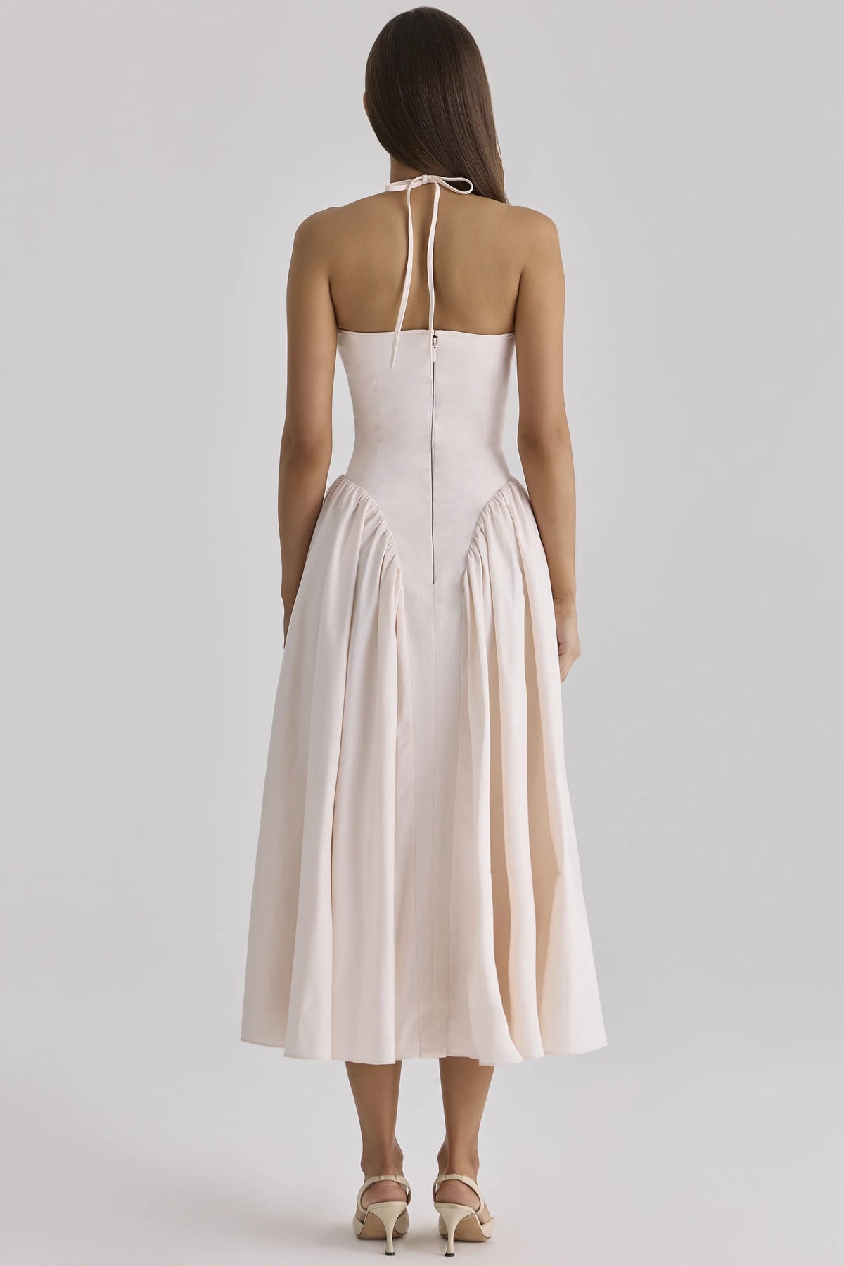 Lilli Blush Peek-a-Boo Keyhole Cotton Midi Dress
