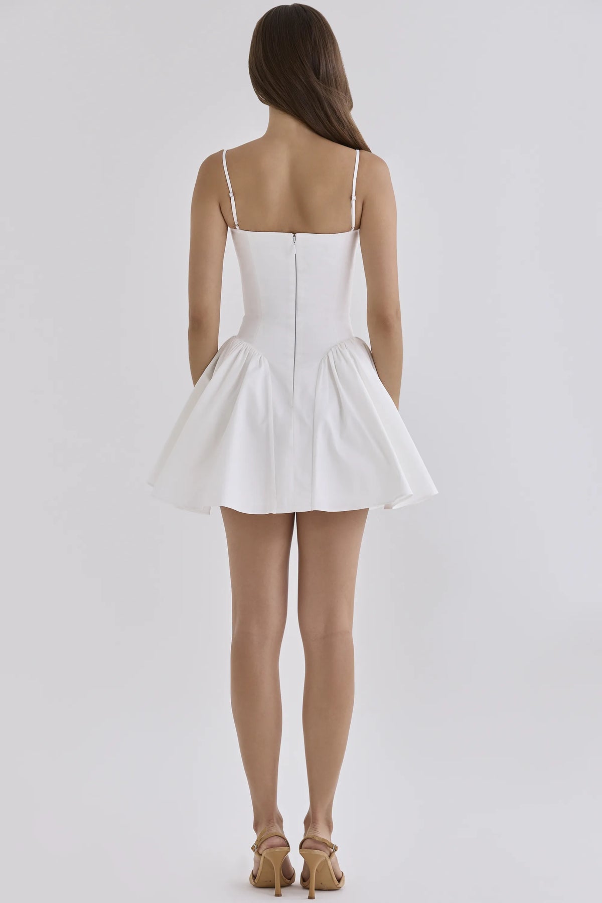 Samaria White Cotton Corset Mini Dress