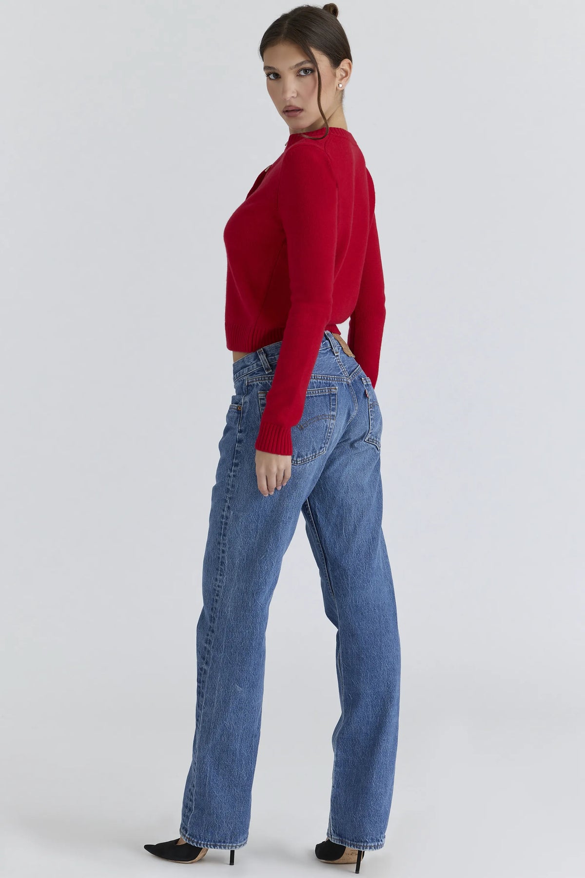Signature Red Cashmere + Merino Wool Cardigan