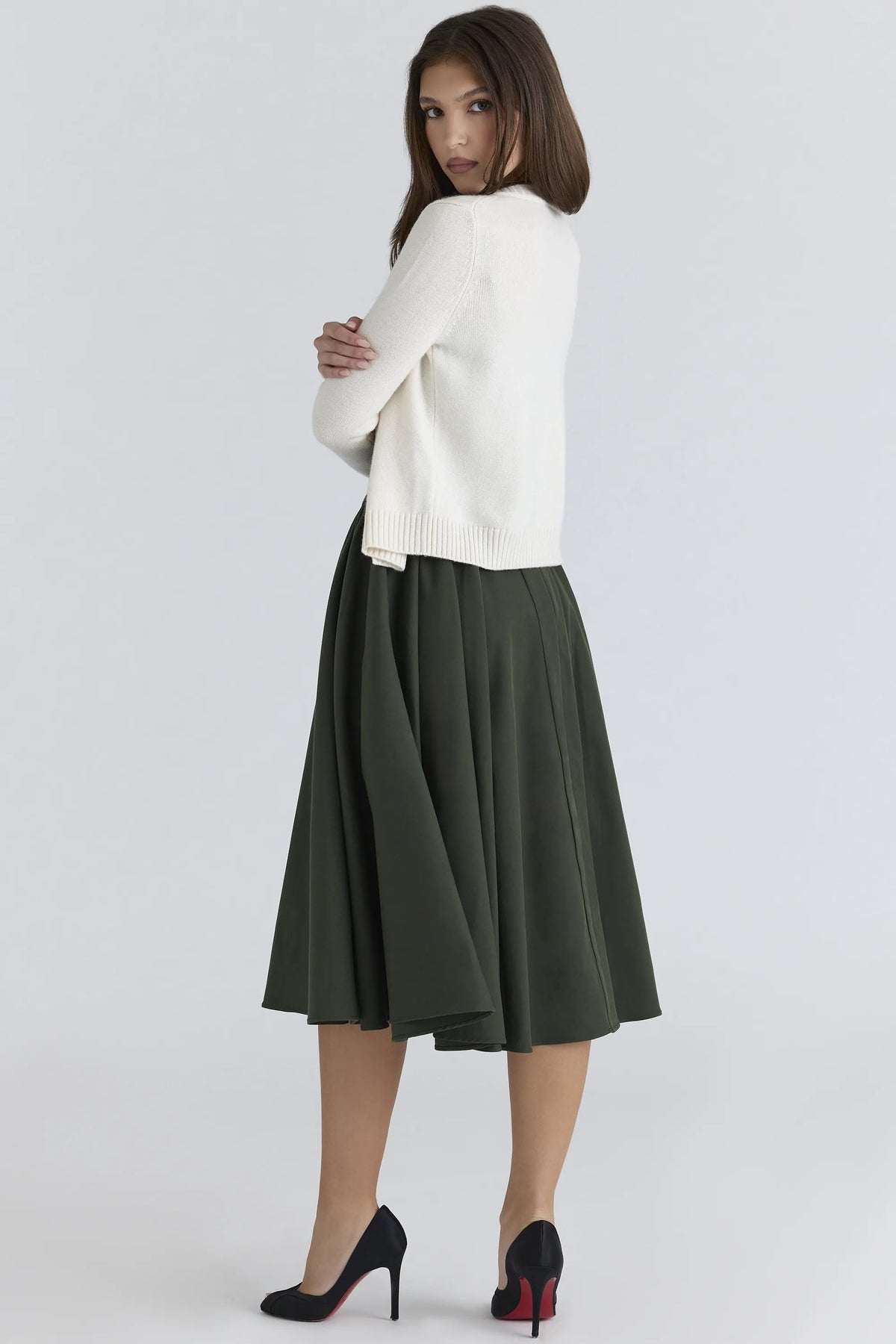 Signature Ivory Cashmere + Merino Wool Cardigan